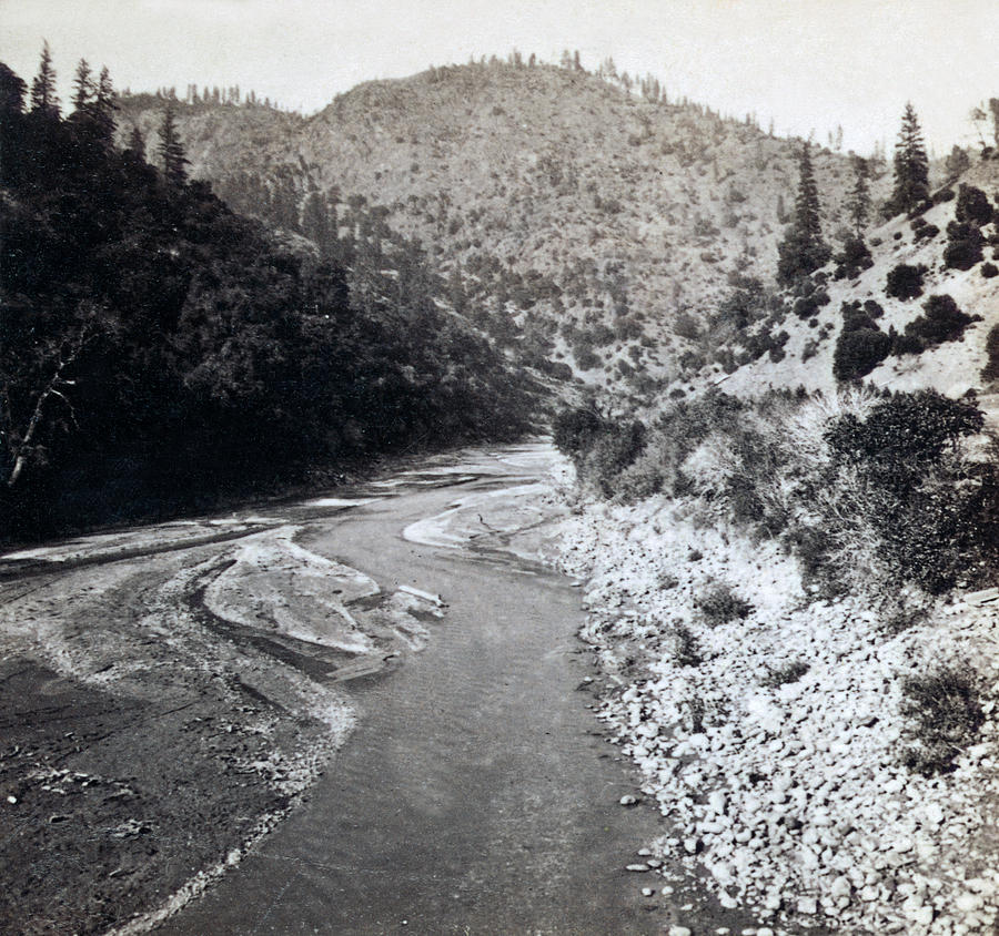 American River below Cape Horn California - c 1900 Photograph by International  Images
