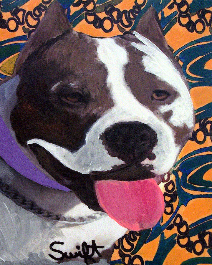 American Staffordshire Terrier Painting by Char Swift - Pixels