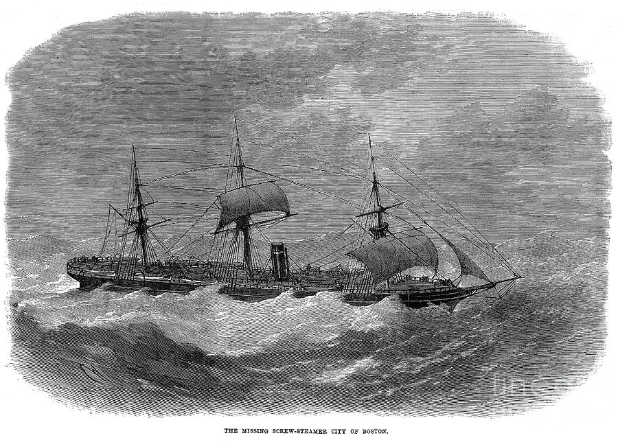 Boston Photograph - American Steamship, 1870 by Granger