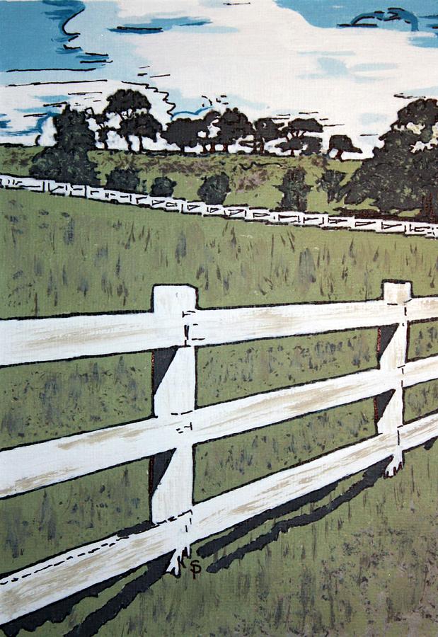 Tree Painting - Americana No.5 Fence No.5 by Sheri Parris