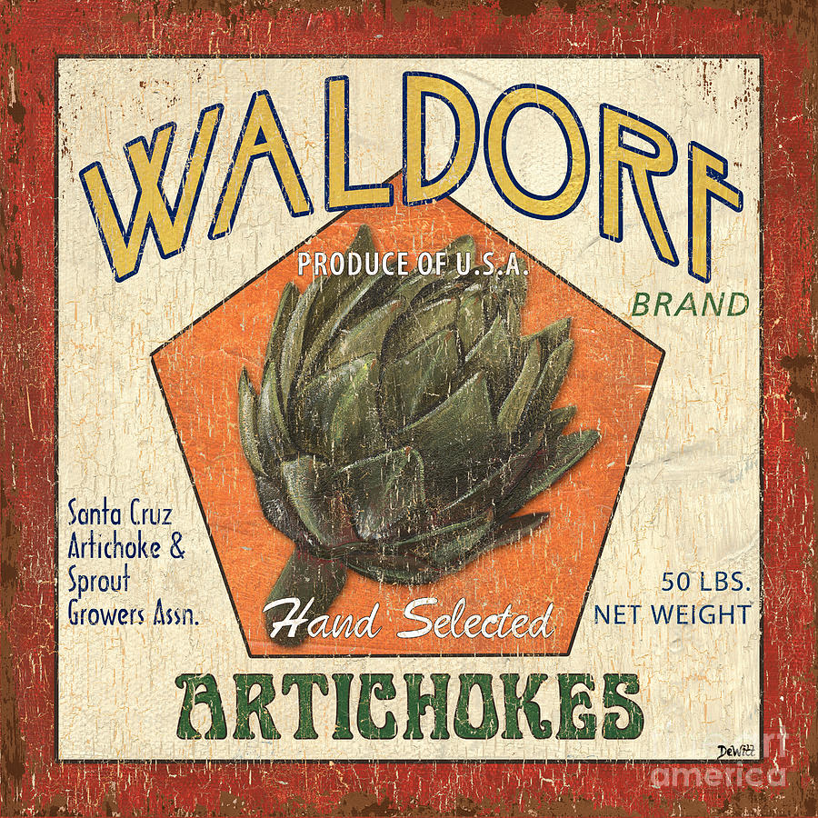Artichokes Painting - Americana Veggies by Debbie DeWitt Artichokes Painting - Americana Veggies by Debbie DeWitt