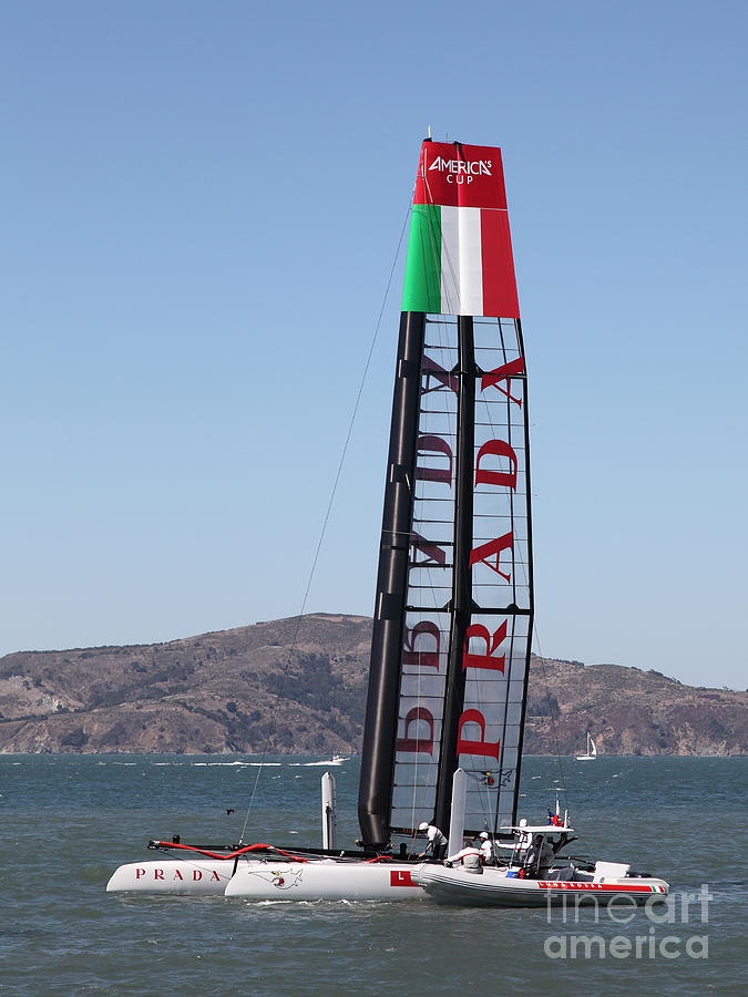 Americas Cup in San Francisco - Italy Luna Rossa Swordfish Sailboat - 5D18228 Photograph by Wingsdomain Art and Photography