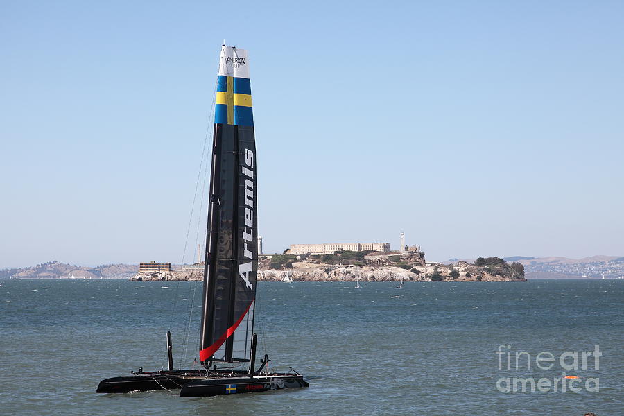 Americas Cup in San Francisco - Sweden Artemis Racing White Sailboat - 5D18256 Photograph by Wingsdomain Art and Photography
