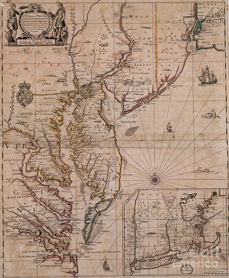 Americas East Coast, 1679 Photograph by Photo Researchers