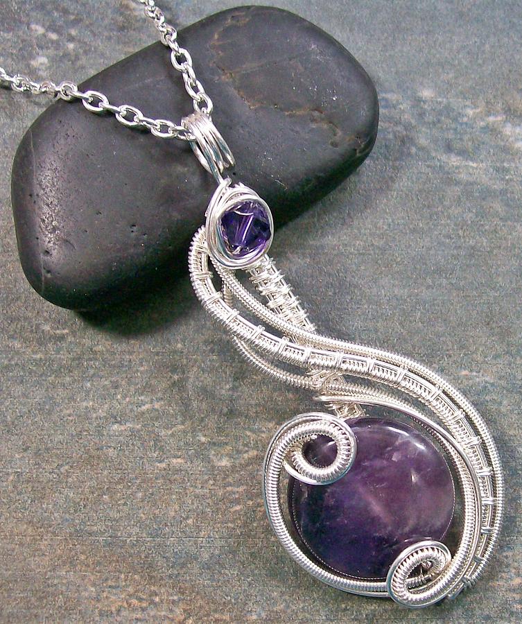 Amethyst and Swarovski Crystal Coriolis Pendant Jewelry by Heather ...