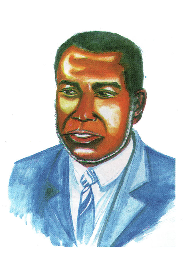 Portrait Painting - Amilcar Cabral Lopes by Emmanuel Baliyanga
