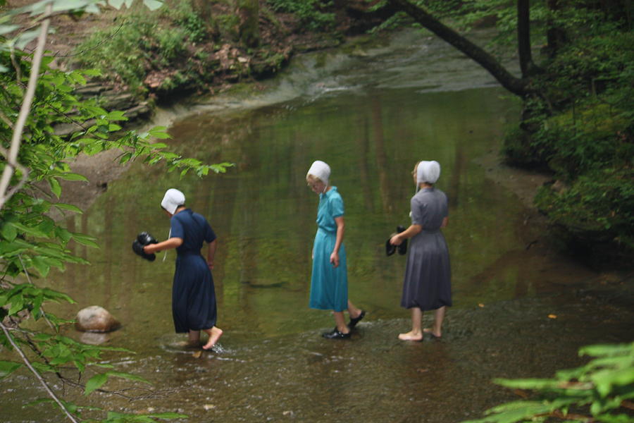 Amish Girls Creek Hiking Photograph By Mb Matthews 6867