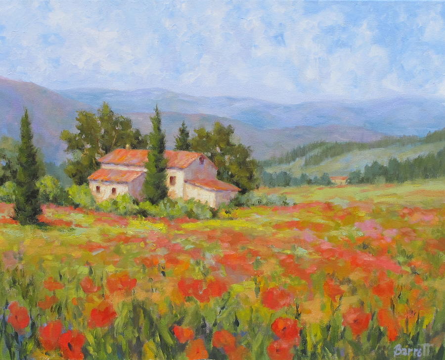 Among the Poppies Painting by Barrett Edwards