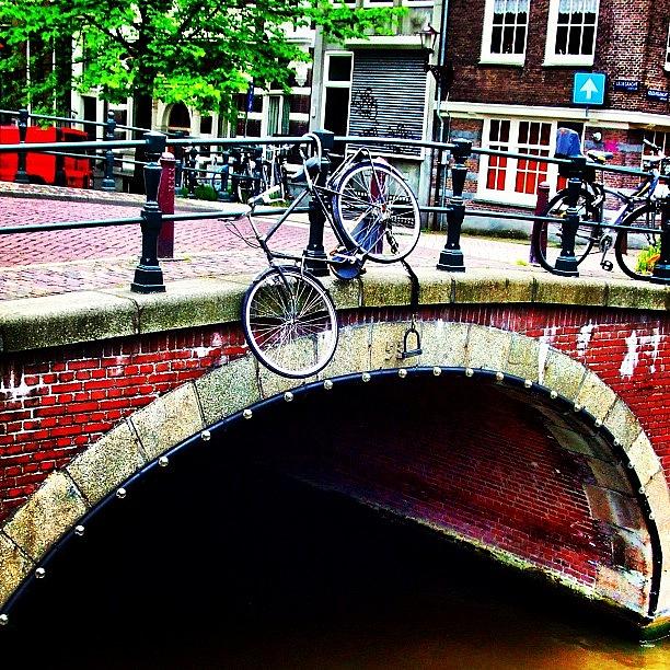 Bridge Photograph - Amsterdam Bridge #amsterdam #bike by David Sabat