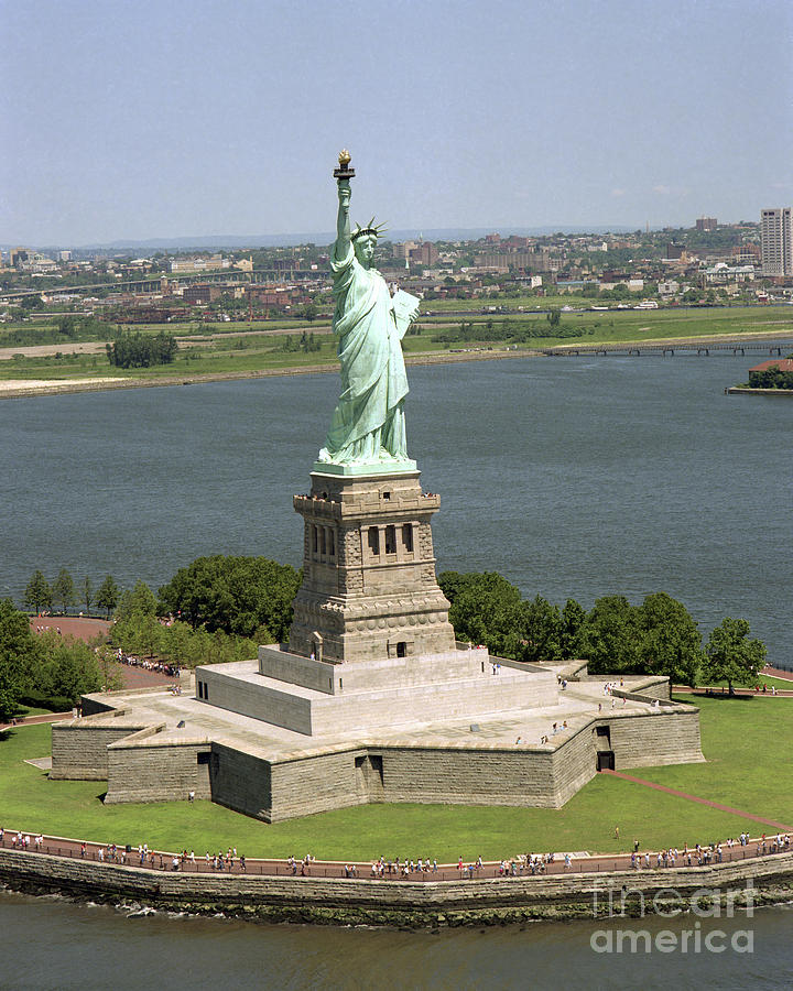 An Aerial View Of The Statue Of Liberty Photograph