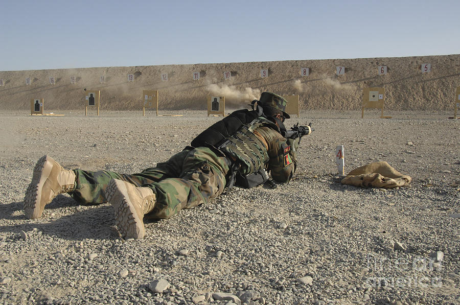Accuracy Photograph - An Afghan Commando Engages Training by Stocktrek Images