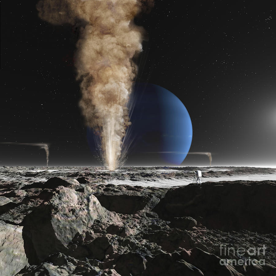 An Astronaut Observes The Eruption Digital Art