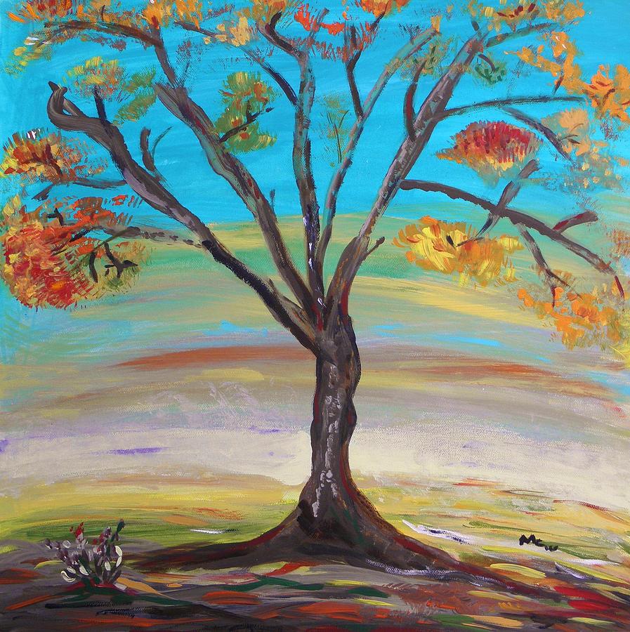 An Autumn Locust Tree Painting by Mary Carol Williams
