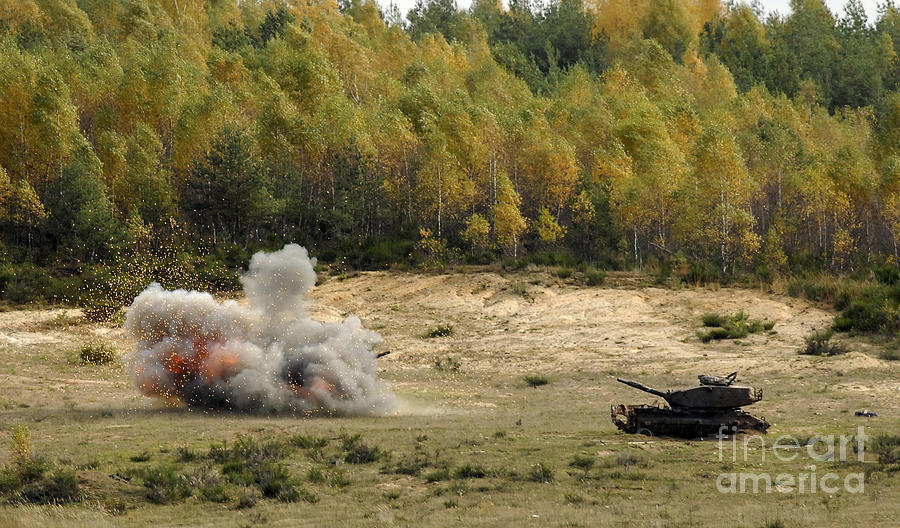 An M60 Patton Tank Explodes Photograph by Stocktrek Images