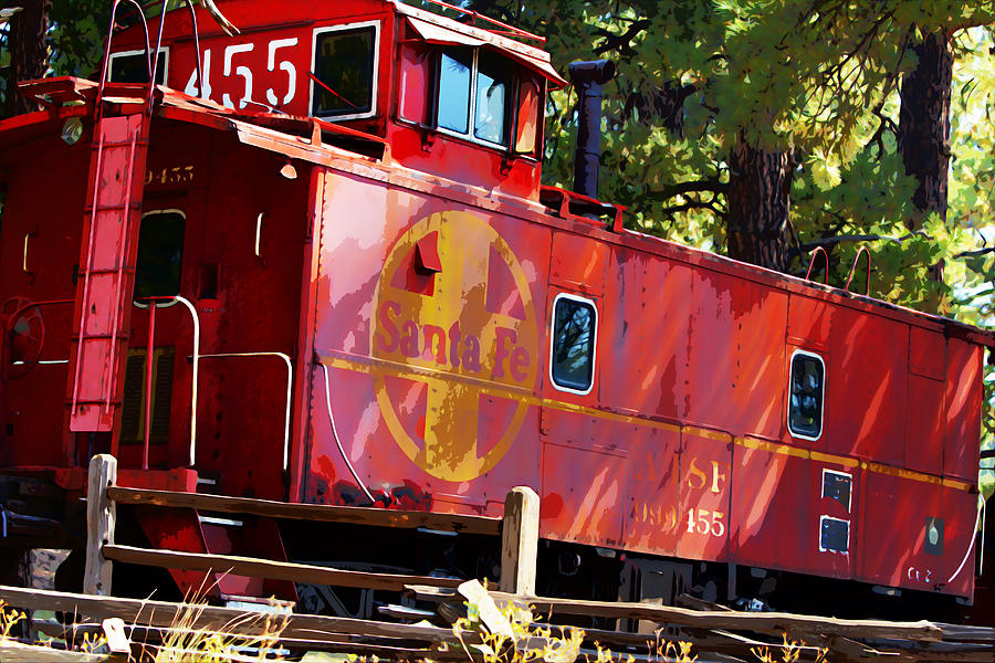 An Old Caboose Painterly Photograph by Phyllis Denton