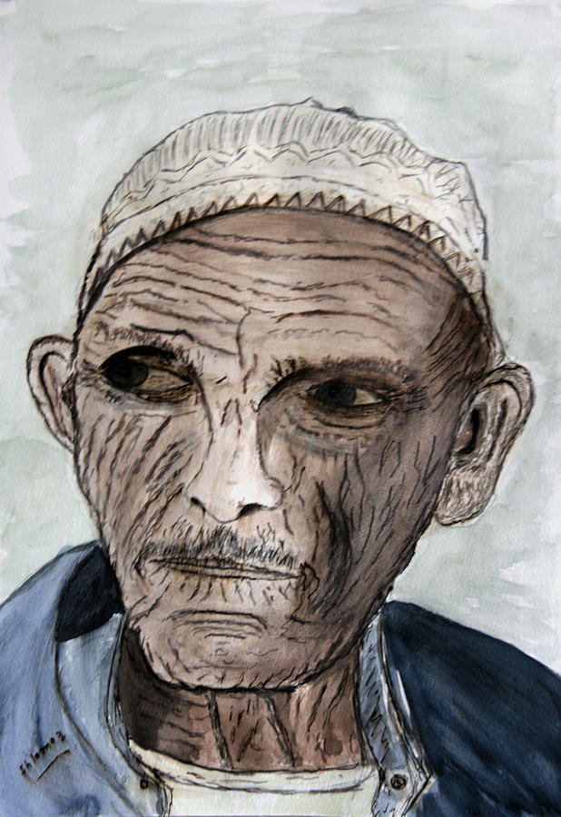An Old Man. Painting by Shlomo Zangilevitch