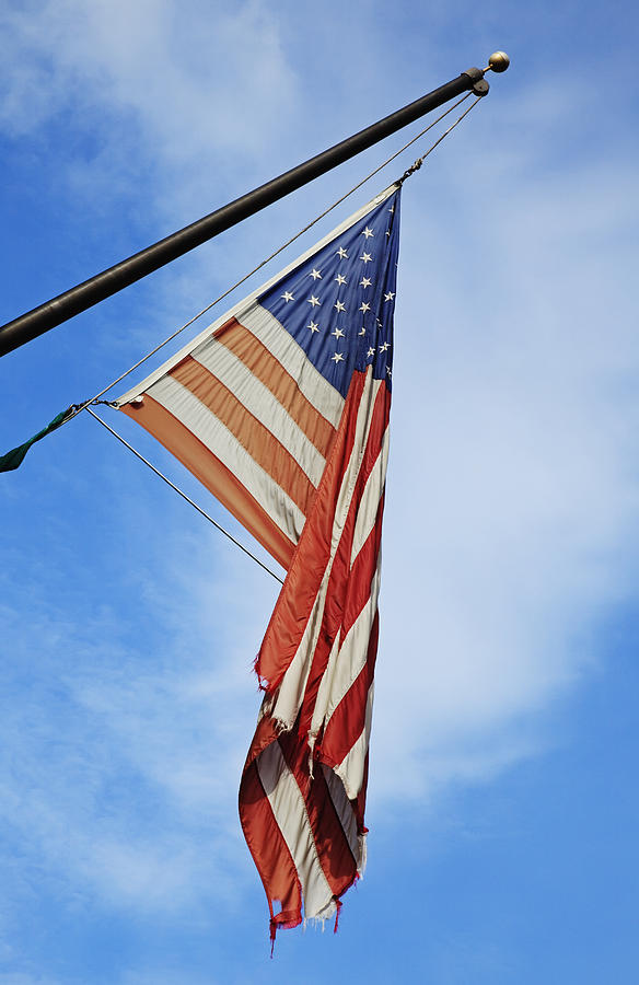 An Old Tattered Frayed Flag The Stars Photograph by Nathan Griffith ...