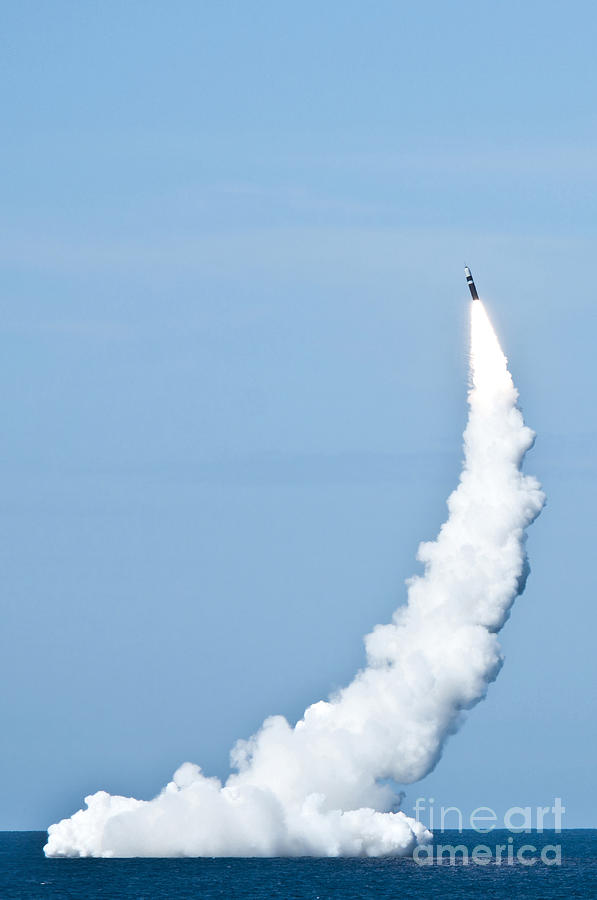 Pacific Ocean Photograph - An Unarmed Trident II D5 Missile by Stocktrek Images
