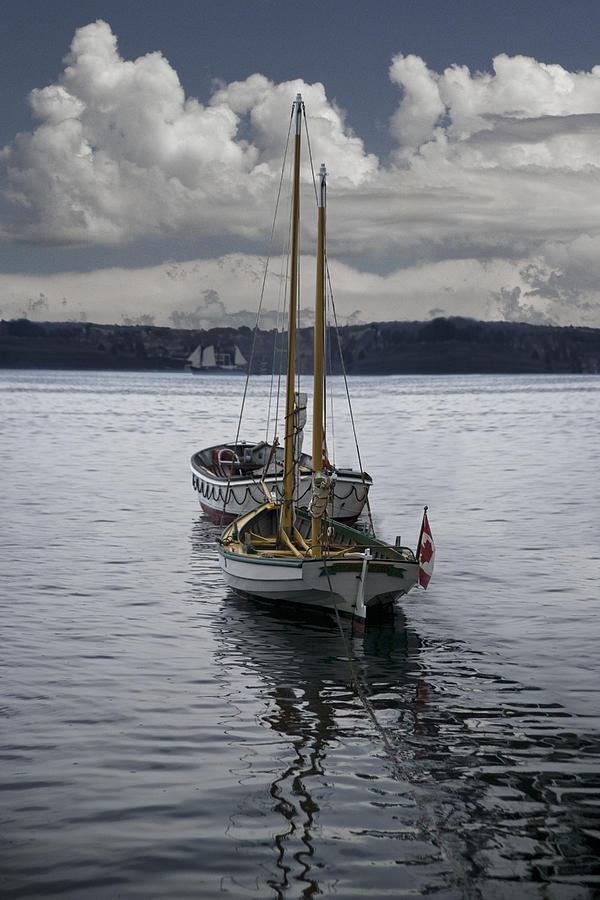 Landscape Photograph - Anchored Sailboats in Halifax Harbor by Randall Nyhof