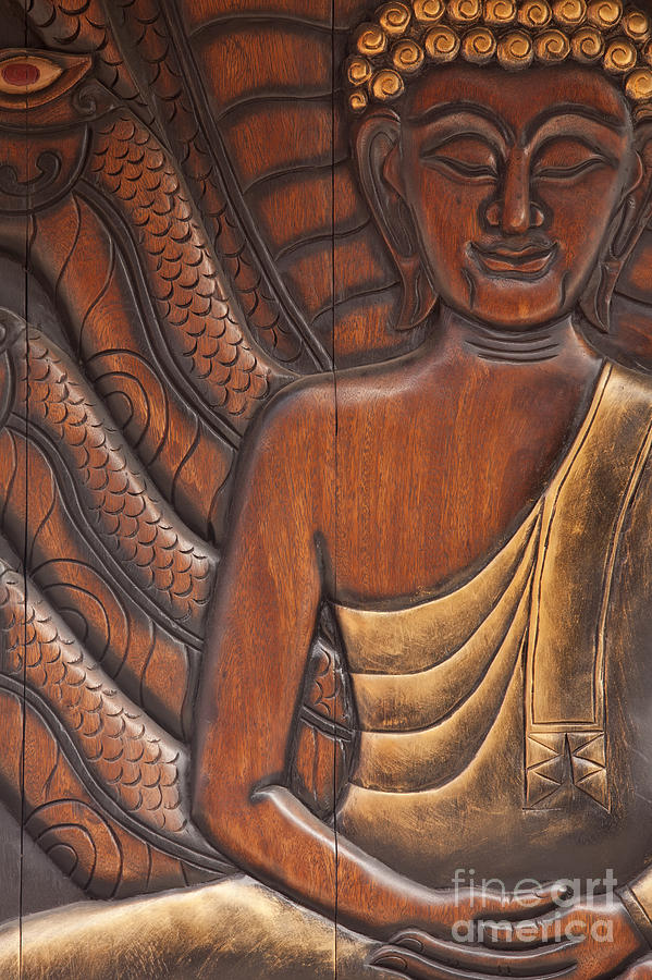 Ancienr Traditional Thai style Lord Buddha Digital Art by Anek Suwannaphoom
