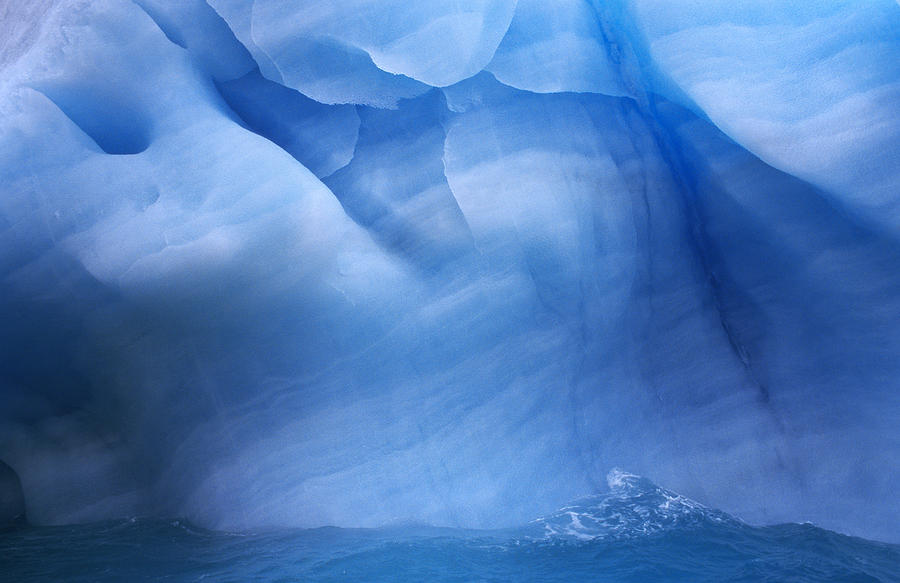 Ancient Blue Iceberg, Detail, Antarctica Photograph by Flip De Nooyer