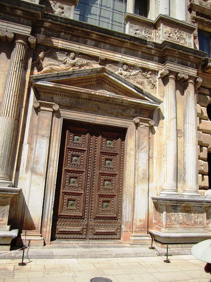 Ancient Doorway Column Granada Spain Photograph by John Shiron