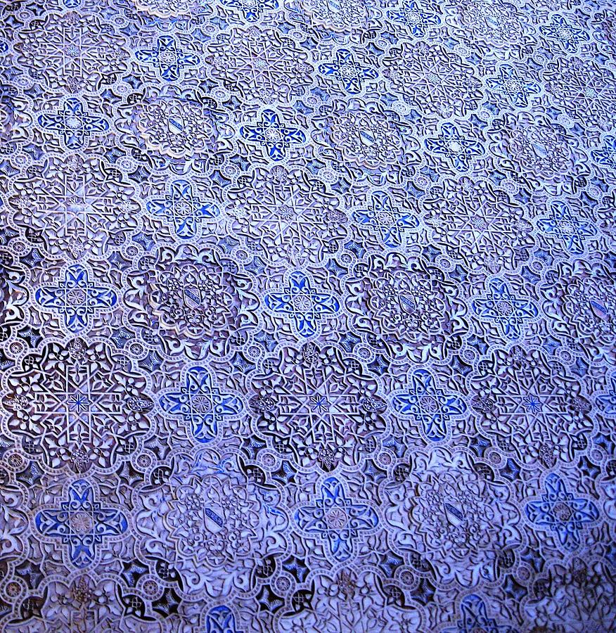 Ancient Fabulous Detailed Mosaic Tile Art Work Granada Spain Photograph by John Shiron