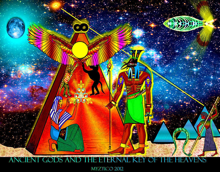 Ancient Gods Mixed Media by Myztico Campo Ancient Gods Mixed Media by Myztico Campo