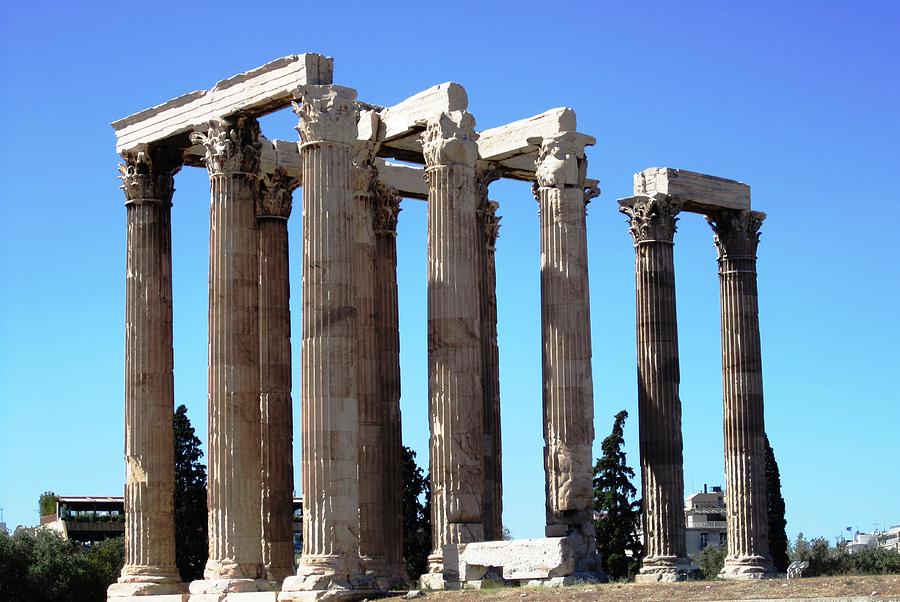 Ancient Greek Columns or Pillars III Standing Tall in Athens Greece Photograph by John Shiron