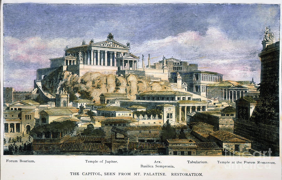 Architecture Drawing - Ancient Rome - Capitol by Granger