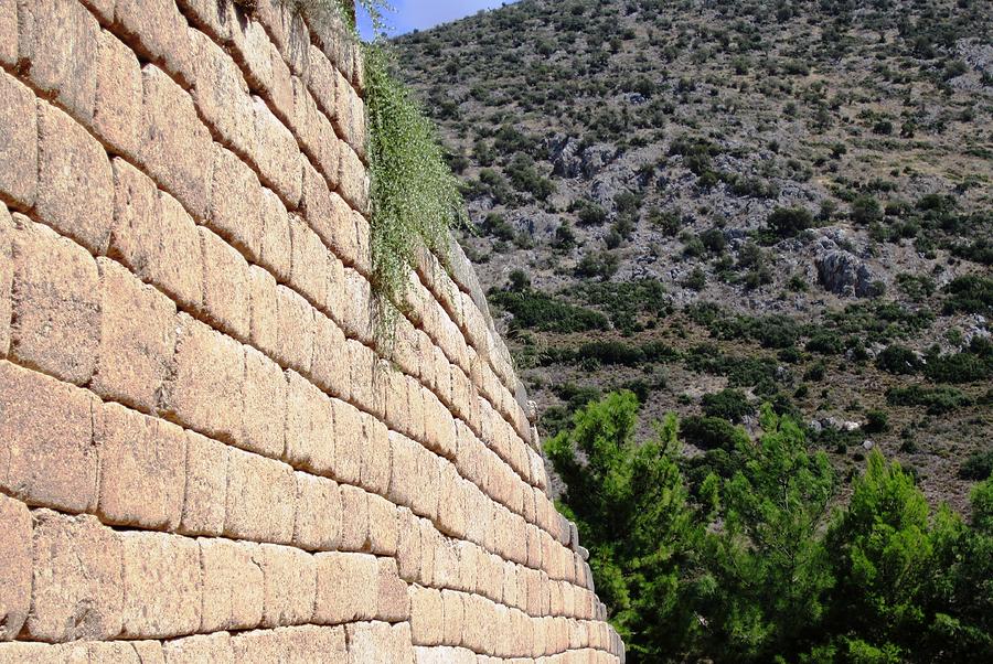 Ancient Wall Leading to Citadel and Treasury of Atreus Tomb of Agamemnon Royal Tombs Mycenae Greece Photograph by John Shiron