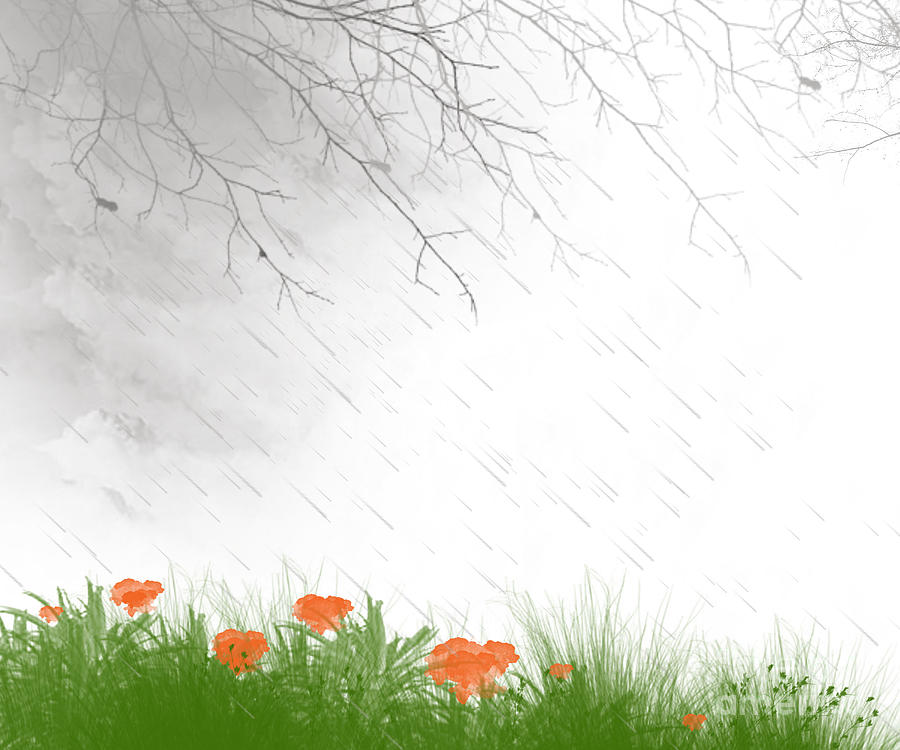 And a little Rain Digital Art by Trilby Cole