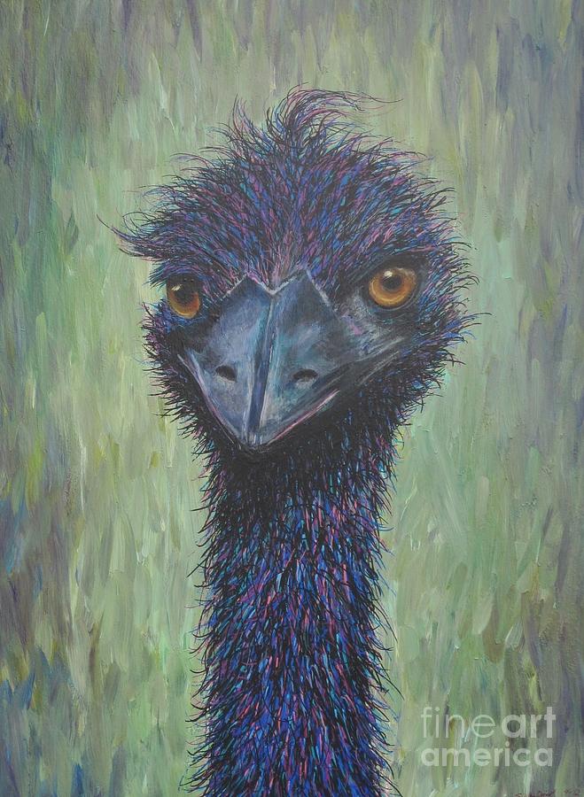 And Also Emu Painting by Sally Van Driest