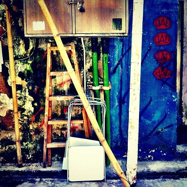 Ladder Photograph - And Further Down That Wall... #graffiti by Priyanka Boghani