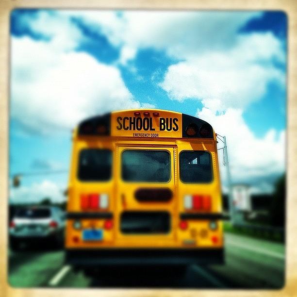 Clouds Photograph - And So The The School Buses Get Back To by Molly Slater Jones