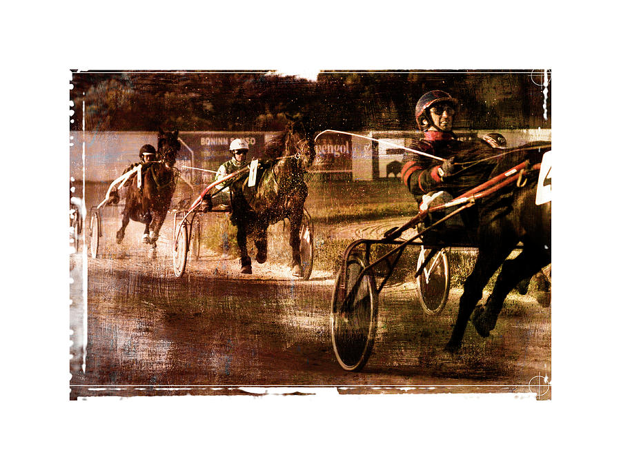 and the winner is - A vintage processed Menorca trotting race Photograph by Pedro Cardona Llambias