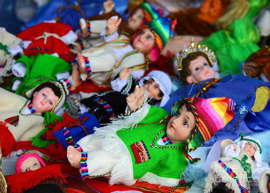 Andean Baby Jesus Figures Photograph by James Brunker