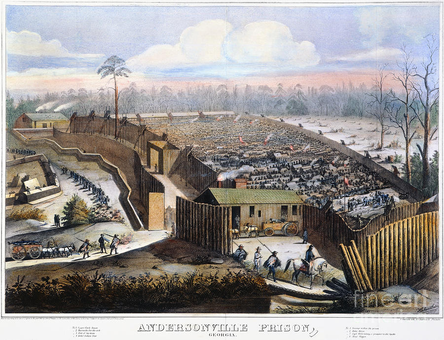 1864 Drawing - Andersonville Prison, 1864 by Granger