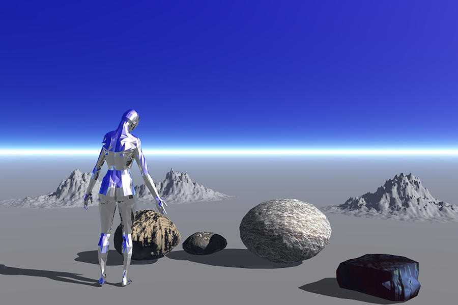 Android on the Blue Planet Digital Art by Yuichi Tanabe