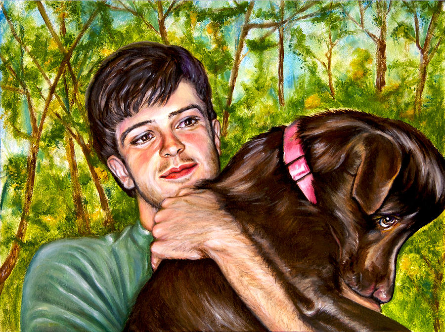 Andy and Bailey  Painting by Yelena Rubin