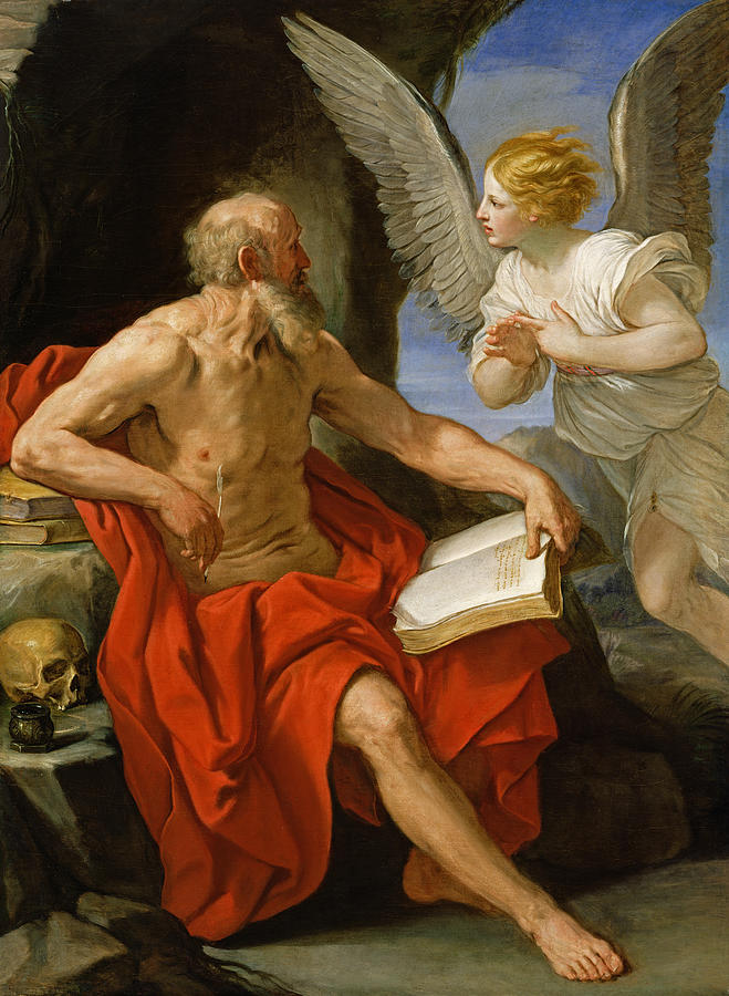 Guido Reni Painting - Angel Appearing to St. Jerome by Guido Reni