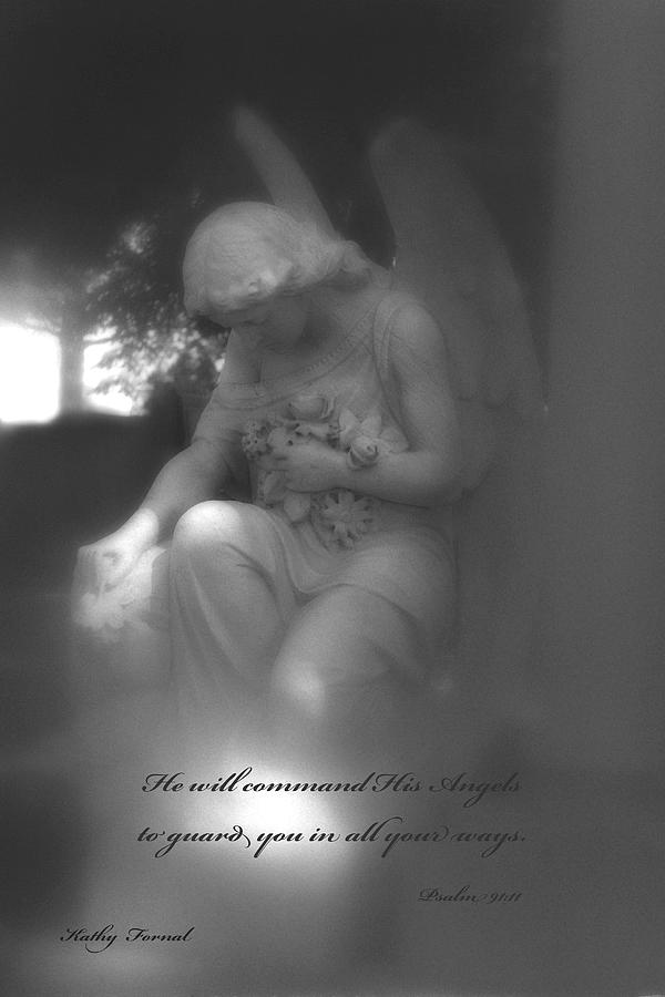 Inspirational Photograph - Angel Kneeling In Prayer - Inspirational Angel Art by Kathy Fornal