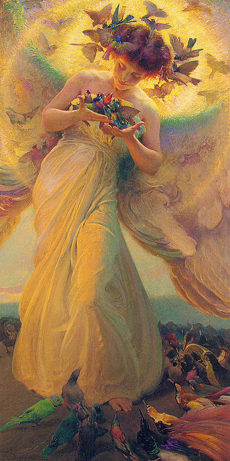 Angel Of The Birds Painting By Franz Dvorak - Pixels