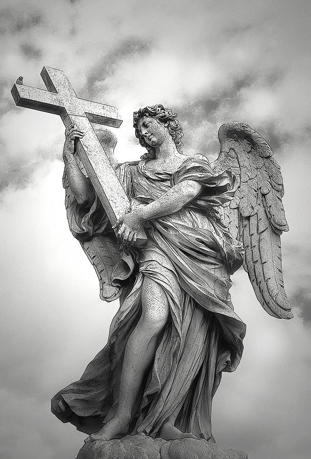 Angel with Cross Photograph by John Bartosik