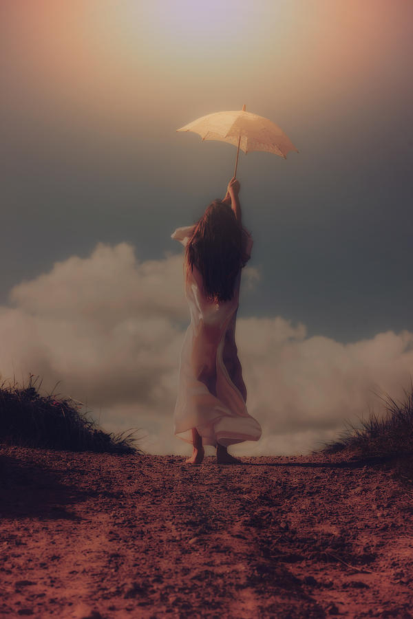 Sunset Photograph - Angel With Parasol by Joana Kruse