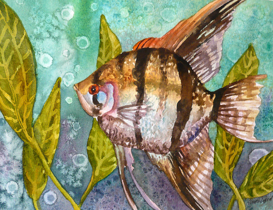 Angelfish Painting by Anne Gifford