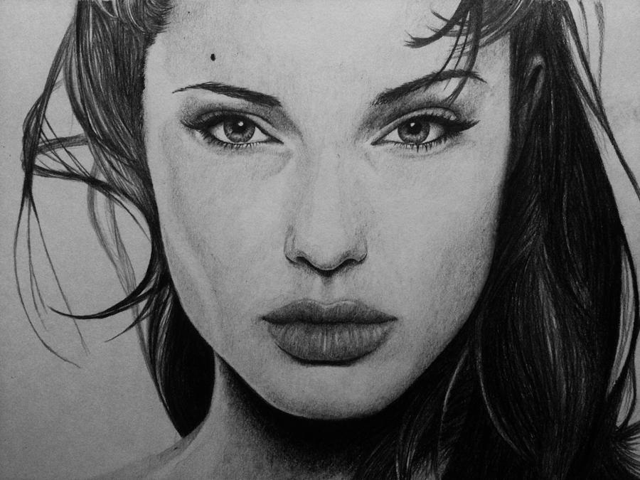 Angelina Jolie Drawing by Carlos Velasquez Art