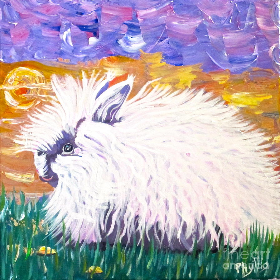 Angora Bunny Painting by Phyllis Kaltenbach