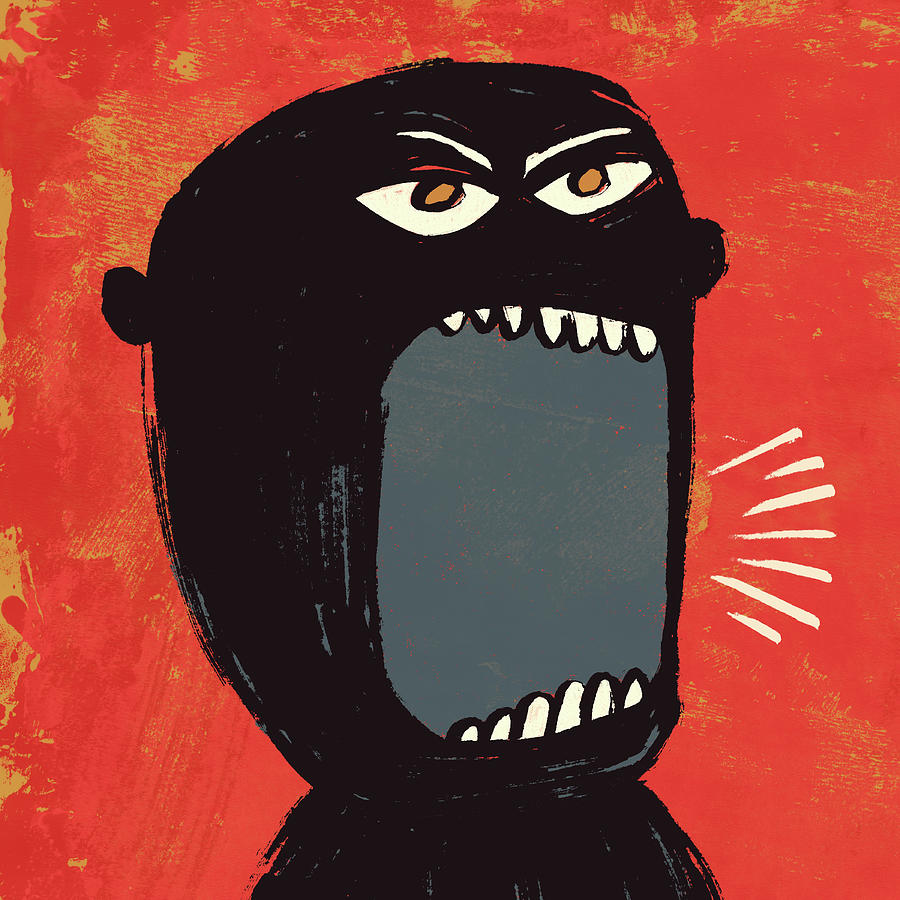 Angry Shout Man Illustration Digital Art by Don Bishop