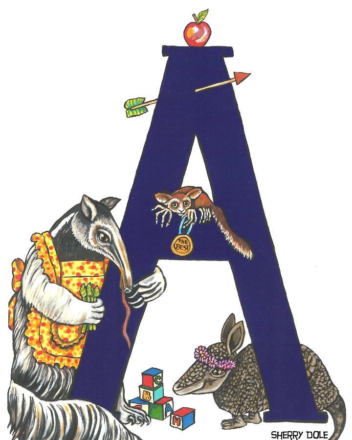 Animal Alphabet A Painting by Sherry Dole